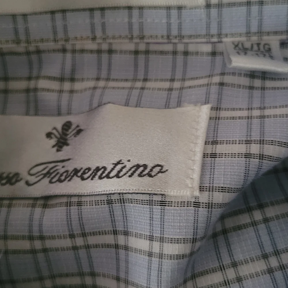 Rosso Fiorentino Plaid dress Shirt  Men's Size17- 17 1/2 - Picture 5 of 6